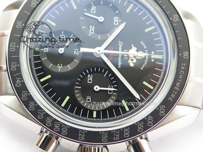 0516 Refined Speedmaster 50th Anniversary Black Dial On SS Bracelet 8232